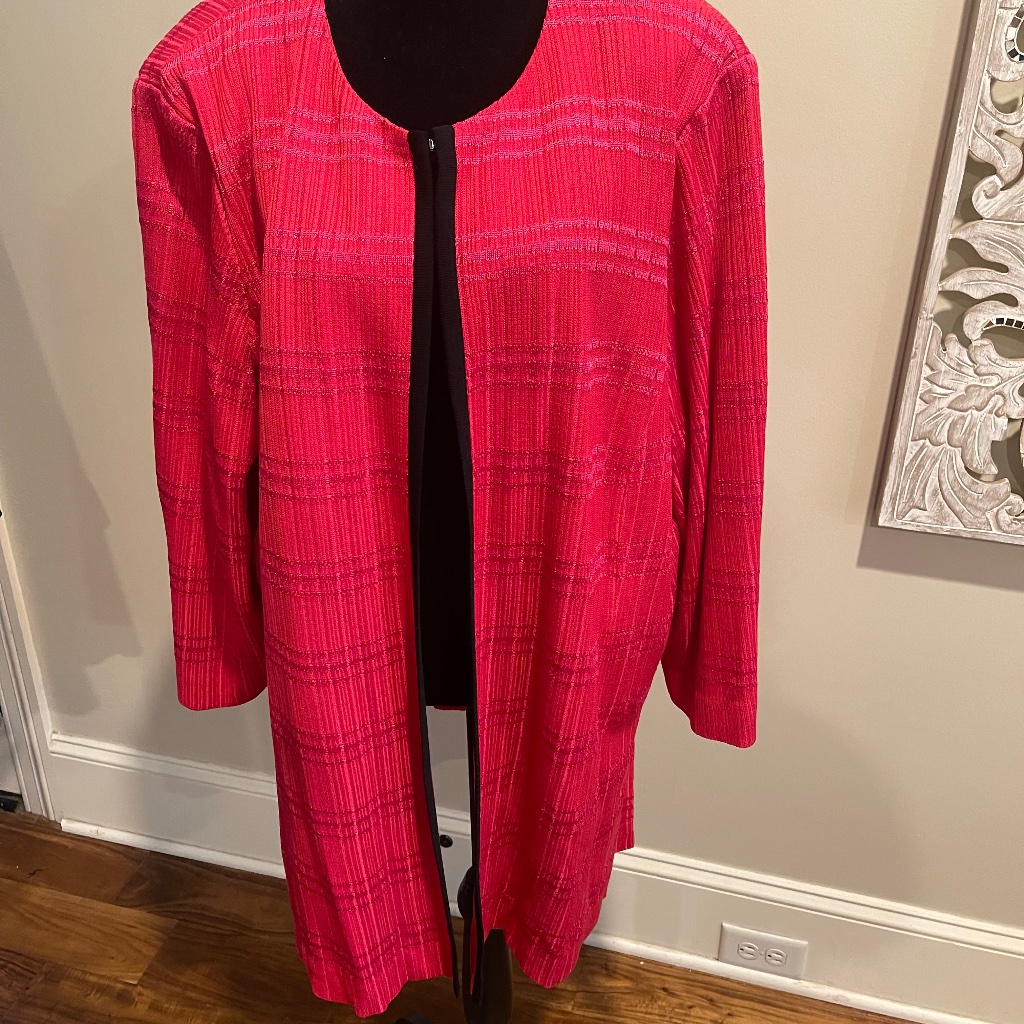 Gorgeous Ming Wang Plus Size Knit Blazer. Never Worn, Tags On. Deep Pink